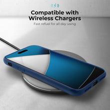 Lade das Bild in den Galerie-Viewer, Moozy Lifestyle. Silicone Phone Case for iPhone 15 Pro Max, 6.7-inch, Liquid Silicone Shockproof Bumper Cover with Matte Finish and Soft Microfiber Lining, Premium Silicone Case, Dark blue