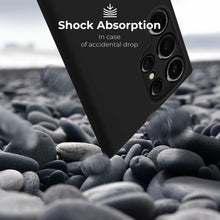 Lade das Bild in den Galerie-Viewer, Moozy Lifestyle. Silicone Case for Samsung S24 Ultra, Black - Liquid Silicone Lightweight Cover with Matte Finish and Soft Microfiber Lining, Premium Silicone Case