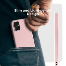 Charger l'image dans la galerie, Moozy Minimalist Series Silicone Phone Case for Samsung Galaxy A51 5G, Matte Finish Lightweight Mobile Phone Case Ultra Slim Soft Shockproof Protective TPU Cover with Matte Surface, Light Pink