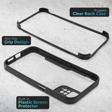 Load image into Gallery viewer, Moozy 360 Case for Xiaomi Redmi Note 11 Pro 5G/4G - Black Rim Transparent Case, Full Body Double-sided Protection, Cover with Built-in Screen Protector