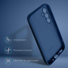Load image into Gallery viewer, Moozy Lifestyle. Silicone Case for Samsung A34 5G, Midnight Blue - Liquid Silicone Lightweight Cover with Matte Finish and Soft Microfiber Lining, Premium Silicone Case