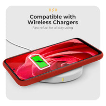 Charger l'image dans la galerie, Moozy Silicone Phone Case for Samsung Galaxy S24 FE Minimalist Series, Matte Finish Lightweight Mobile Phone Case Slim Soft Protector TPU Cover with Matte Surface, Red