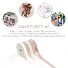 Załaduj obraz do przeglądarki galerii, VILSTO Satin Ribbon, Pink White Cameo Wrapping Ribbon, Ribbons for Gift Wrapping, Thin Present Ribbon, Double Faced Gift Wrapping Accessories for Christmas Baby Shower, Cake Ribbon, 3 Pieces Set