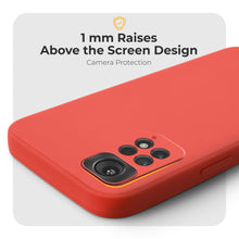 Ladda upp bild till gallerivisning, Moozy Minimalist Series Silicone Case for Xiaomi Redmi Note 11 / 11S, Red - Matte Finish Lightweight Mobile Phone Case Slim Soft Protective TPU Cover with Matte Surface