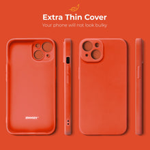 Załaduj obraz do przeglądarki galerii, Moozy Minimalist Series Silicone Case for iPhone 14, Red - Matte Finish Lightweight Mobile Phone Case Slim Soft Protective TPU Cover with Matte Surface