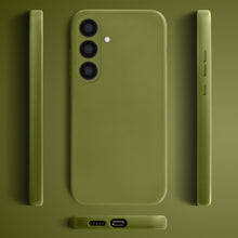Charger l'image dans la galerie, Moozy Lifestyle. Liquid Silicone Phone Case for Samsung galaxy S24 5G, Liquid Silicone Lightweight Cover for samsung S24 with Matte Finish and Soft Microfiber Lining, Olive green