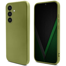 Charger l'image dans la galerie, Moozy Lifestyle. Liquid Silicone Phone Case for Samsung galaxy S24 5G, Liquid Silicone Lightweight Cover for samsung S24 with Matte Finish and Soft Microfiber Lining, Olive green