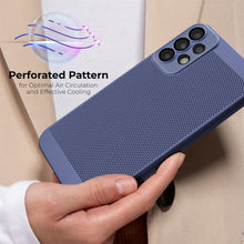 Ladda upp bild till gallerivisning, Moozy VentiGuard Phone Case for Samsung Galaxy A53 5G, Breathable phone case for samsung a53 with Perforated Pattern for Air Circulation, Cover for a53 5g shockproof, Blue