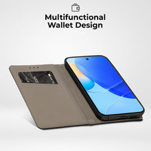 Afbeelding in Gallery-weergave laden, Moozy Flip Case for Samsung A54 5G, Black - Flip Phone Case with Card Holder and Stand, Flip Cover with Pattern, Credit Card Slots, Magnetic Wallet Case