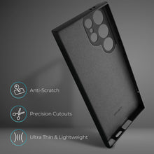 Lade das Bild in den Galerie-Viewer, Moozy Lifestyle. Silicone Case for Samsung S24 Ultra, Black - Liquid Silicone Lightweight Cover with Matte Finish and Soft Microfiber Lining, Premium Silicone Case