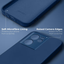 Cargar imagen en el visor de la galería, Moozy Lifestyle. Silicone Case for Xiaomi 13T and 13T Pro, Midnight Blue - Liquid Silicone Lightweight Cover with Matte Finish and Soft Microfiber Lining, Premium Silicone Case