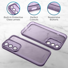 Ladda upp bild till gallerivisning, Moozy LumiCase Phone case for samsung S23 Transparent, Case for samsung s23 shockproof, TPU Cover for galaxy s23 with Camera Lens Protector, Case for samsung galaxy s23, Purple