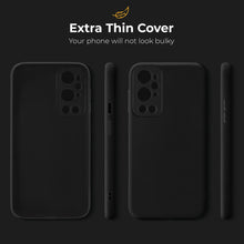 Cargar imagen en el visor de la galería, Moozy Minimalist Series Silicone Phone Case for OnePlus 9 Pro 5G, Matte Finish Lightweight Mobile Phone Case Slim Thin Soft Protective TPU Cover with Matte Surface, Black