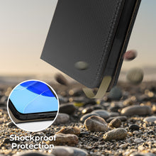 Afbeelding in Gallery-weergave laden, Moozy Flip Case for Samsung A54 5G, Black - Flip Phone Case with Card Holder and Stand, Flip Cover with Pattern, Credit Card Slots, Magnetic Wallet Case