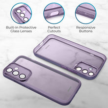 Afbeelding in Gallery-weergave laden, Moozy LumiCase Phone Case for samsung galaxy a54 5g, Transparent phone cover for samsung galaxy a54 5g, Soft TPU case for galaxy a54 5g with Camera Lens Protector, Case for samsung a54, Purple