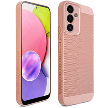 Afbeelding in Gallery-weergave laden, Moozy VentiGuard Phone Case for Samsung A54 5G, Pastel Pink - Breathable Cover with Perforated Pattern for Air Circulation, Ventilation, Anti-Overheating Phone Case