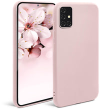 Charger l'image dans la galerie, Moozy Minimalist Series Silicone Phone Case for Samsung Galaxy A51 5G, Matte Finish Lightweight Mobile Phone Case Ultra Slim Soft Shockproof Protective TPU Cover with Matte Surface, Light Pink