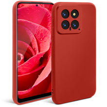 Carica l'immagine nel visualizzatore di Gallery, Moozy Minimalist Series Silicone Phone Case for Xiaomi 14 5G, Matte Finish Bumper Mobile Phone Case Slim Thin Soft Protective TPU Back Cover with Matte Surface, Red
