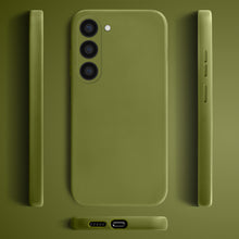 Load image into Gallery viewer, Moozy Lifestyle. Liquid Silicone Phone Case for Samsung galaxy S23 5G, Liquid Silicone Lightweight Cover for samsung S23 with Matte Finish and Soft Microfiber Lining, Olive green