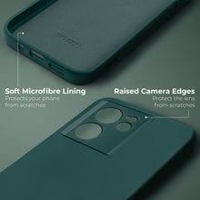 Cargar imagen en el visor de la galería, Moozy Lifestyle. Silicone Case for Xiaomi 13T and 13T Pro, Dark Green - Liquid Silicone Lightweight Cover with Matte Finish and Soft Microfiber Lining, Premium Silicone Case