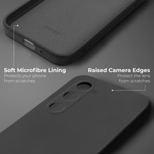 Lade das Bild in den Galerie-Viewer, Moozy Lifestyle. Liquid Silicone Phone Case for Samsung galaxy S23 5G, Liquid Silicone Lightweight Cover for samsung S23 with Matte Finish and Soft Microfiber Lining, Dark Grey