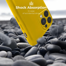 Cargar imagen en el visor de la galería, Moozy Lifestyle. Silicone Phone Case for iPhone 15 Pro Max, 6.7-inch, Liquid Silicone Shockproof Bumper Cover with Matte Finish and Soft Microfiber Lining, Premium Silicone Case, Yellow