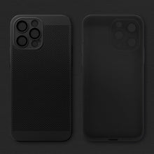 Load image into Gallery viewer, Moozy VentiGuard Case for iphone 15 pro, 6.1-inch, Breathable Cover with Perforated Pattern for Air Circulation, Ventilation, Anti-Overheating phone case for iphone 15 pro, 15 pro case, Black