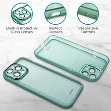 Lade das Bild in den Galerie-Viewer, Moozy LumiCase phone case for iphone 15 Pro Max, 6.7-inch, Cover for iphone 15 pro max case clear, Cover for iphone 15 pro max case shockproof, Case for iphone 15 Pro Max with Camera protection, Green