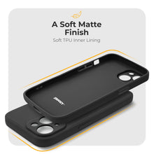 Afbeelding in Gallery-weergave laden, Moozy Minimalist Series Silicone Case for iPhone 14, Black - Matte Finish Lightweight Mobile Phone Case Slim Soft Protective TPU Cover with Matte Surface