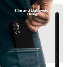 Cargar imagen en el visor de la galería, Moozy Minimalist Series Silicone Phone Case for OnePlus 9 Pro 5G, Matte Finish Lightweight Mobile Phone Case Slim Thin Soft Protective TPU Cover with Matte Surface, Black