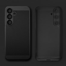Ladda upp bild till gallerivisning, Moozy VentiGuard Phone Case for Samsung S24, Black - Breathable Cover with Perforated Pattern for Air Circulation, Ventilation, Anti-Overheating Phone Case
