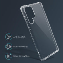 Charger l'image dans la galerie, Moozy Shockproof Silicone Phone Case for Samsung Galaxy S24 Ultra 5G - Transparent Case with Shock Absorbing 3D Corners Crystal Clear Protective Phone Case Soft TPU Silicone Cover