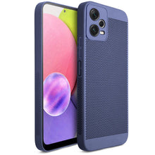 Ladda upp bild till gallerivisning, Moozy VentiGuard Phone Case for Xiaomi Redmi Note 12 Pro 5G, Blue - Breathable Cover with Perforated Pattern for Air Circulation, Ventilation, Anti-Overheating Phone Case