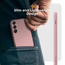 Load image into Gallery viewer, Moozy Minimalist Series SiliconePhone Case for Samsung Galaxy A55 5G, Matte Finish Lightweight Mobile Phone Case Slim Soft Protector TPU Cover with Matte Surface, Light Pink