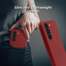 Załaduj obraz do przeglądarki galerii, Moozy Lifestyle. Silicone Case for Samsung S23, Vintage Pink - Liquid Silicone Lightweight Cover with Matte Finish and Soft Microfiber Lining, Premium Silicone Case