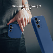 Cargar imagen en el visor de la galería, Moozy Lifestyle. Liquid Silicone Phone Case for Samsung galaxy S24 FE, Liquid Silicone Lightweight Cover for samsung S24 FE 5G with Matte Finish and Soft Microfiber Lining, Dark blue