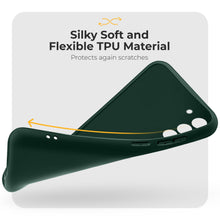 Load image into Gallery viewer, Moozy Minimalist Series Silicone Case for Samsung S22, Dark Green - Matte Finish Lightweight Mobile Phone Case Slim Soft Protective TPU Cover with Matte Surface