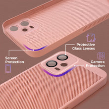 Ladda upp bild till gallerivisning, Moozy VentiGuard Phone Case for Xiaomi Redmi Note 12, Pastel Pink - Breathable Cover with Perforated Pattern for Air Circulation, Ventilation, Anti-Overheating Phone Case