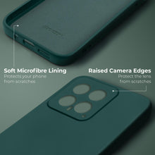 Cargar imagen en el visor de la galería, Moozy Lifestyle. Silicone Case for Xiaomi 14, Dark Green - Liquid Silicone Lightweight Cover with Matte Finish and Soft Microfiber Lining, Premium Silicone Case