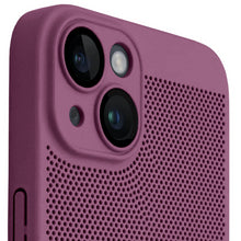 Ladda upp bild till gallerivisning, Moozy VentiGuard Phone Case for iphone 14, 6.1-inch - Breathable Shockproof Bumper Cover with lens protector, Perforated Pattern for Air Circulation, Anti-Overheating Phone Case, Purple