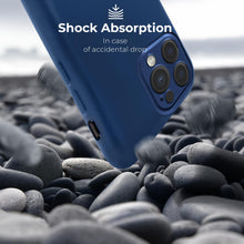 Lade das Bild in den Galerie-Viewer, Moozy Lifestyle. Silicone Phone Case for iPhone 15 Pro Max, 6.7-inch, Liquid Silicone Shockproof Bumper Cover with Matte Finish and Soft Microfiber Lining, Premium Silicone Case, Dark blue