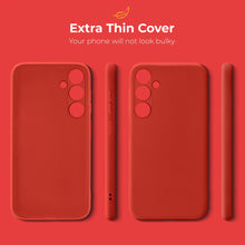 Load image into Gallery viewer, Moozy Minimalist Series SiliconePhone Case for Samsung Galaxy A55 5G, Matte Finish Lightweight Mobile Phone Case Slim Soft Protector TPU Cover with Matte Surface, Red