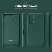 Load image into Gallery viewer, Moozy Minimalist Series Silicone Case for Xiaomi Redmi Note 10 Pro and Note 10 Pro Max, Dark Green - Matte Finish Lightweight Mobile Phone Case Slim Soft Protective TPU Cover with Matte Surface