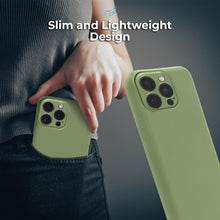 Load image into Gallery viewer, Moozy Lifestyle. Silicone Phone Case for iPhone 15 Pro Max, 6.7-inch, Liquid Silicone Shockproof Bumper Cover with Matte Finish and Soft Microfiber Lining, Premium Silicone Case, Mint green