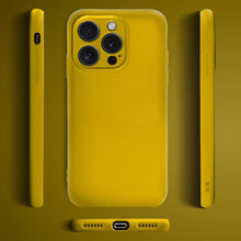 Cargar imagen en el visor de la galería, Moozy Lifestyle. Silicone Phone Case for iPhone 15 Pro Max, 6.7-inch, Liquid Silicone Shockproof Bumper Cover with Matte Finish and Soft Microfiber Lining, Premium Silicone Case, Yellow