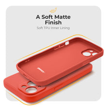 Załaduj obraz do przeglądarki galerii, Moozy Minimalist Series Silicone Case for iPhone 14, Red - Matte Finish Lightweight Mobile Phone Case Slim Soft Protective TPU Cover with Matte Surface