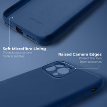 Lade das Bild in den Galerie-Viewer, Moozy Lifestyle. Silicone Phone Case for iPhone 15 Pro Max, 6.7-inch, Liquid Silicone Shockproof Bumper Cover with Matte Finish and Soft Microfiber Lining, Premium Silicone Case, Dark blue