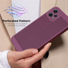 Ladda upp bild till gallerivisning, Moozy VentiGuard Phone Case for Xiaomi Redmi Note 12 Pro 5G, Purple - Breathable Cover with Perforated Pattern for Air Circulation, Ventilation, Anti-Overheating Phone Case