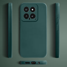 Cargar imagen en el visor de la galería, Moozy Lifestyle. Silicone Case for Xiaomi 14, Dark Green - Liquid Silicone Lightweight Cover with Matte Finish and Soft Microfiber Lining, Premium Silicone Case
