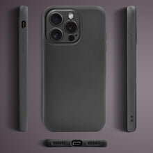 Lade das Bild in den Galerie-Viewer, Moozy Lifestyle. Premium Silicone Phone case for iPhone 15 Pro, 6.1-inch, Liquid Silicone Lightweight Cover for iphone 15 Pro Shockproof with Matte Finish and Soft Microfiber Lining, Dark Grey